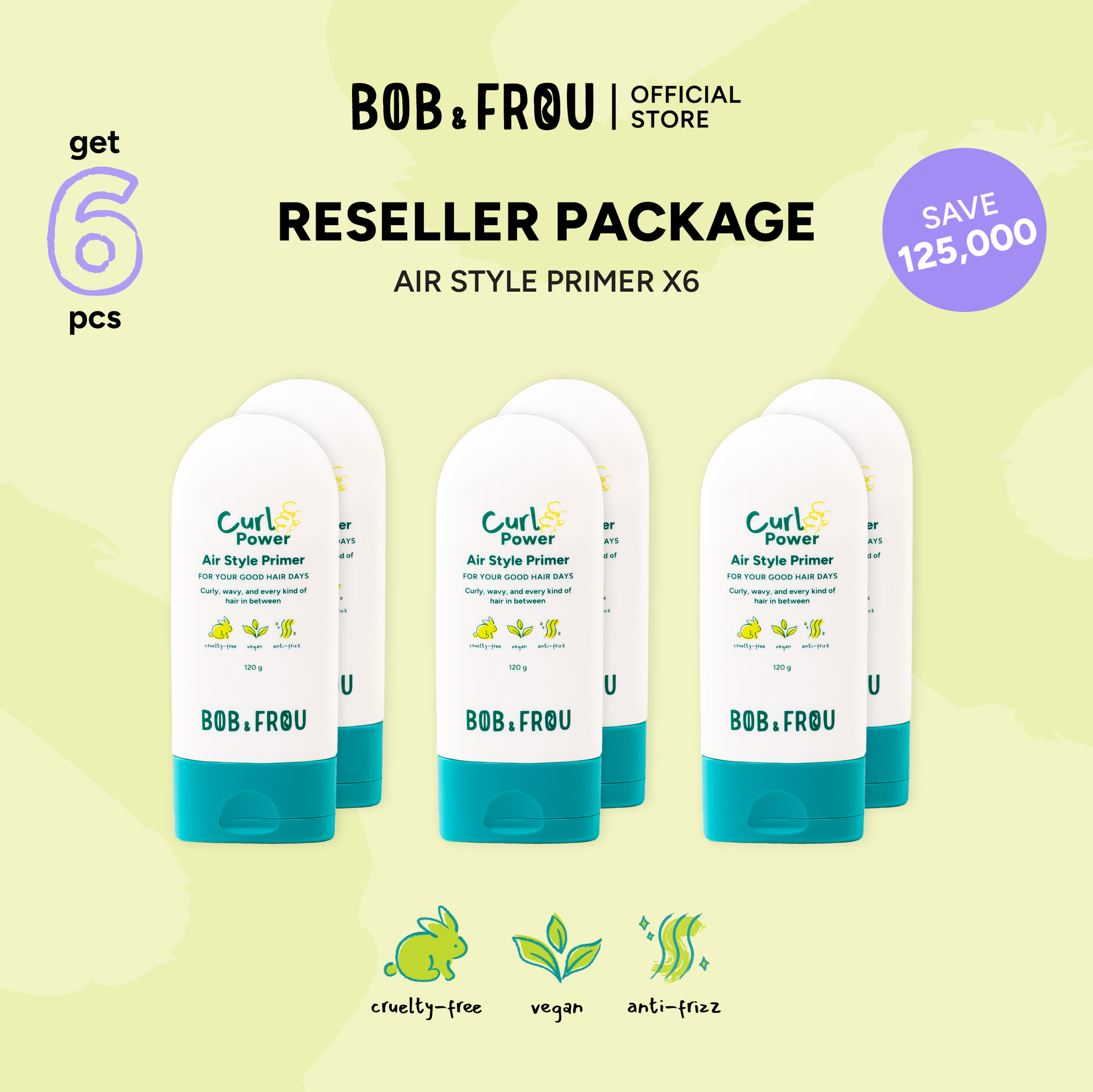 RESELLER PACKAGE - 6 PIECES - CURL POWER AIR STYLE PRIMER