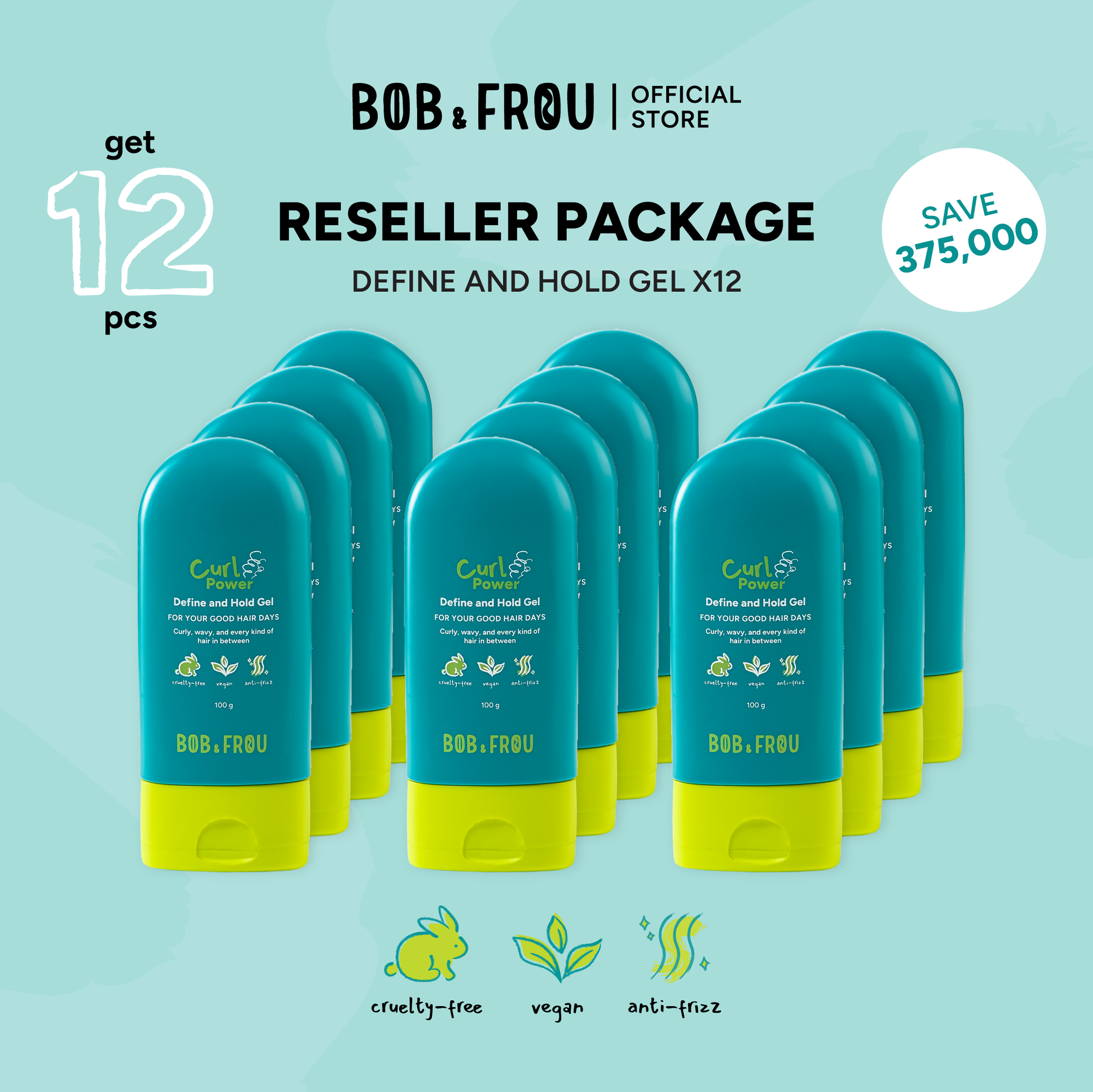 RESELLER PACKAGE - 12 PIECES - CURL POWER DEFINE AND HOLD GEL